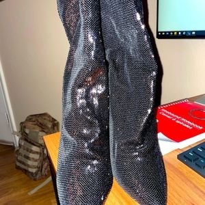 Mid calf sparkly boots
